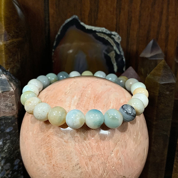 8mm Caribbean Calcite Stretch Round Bracelet