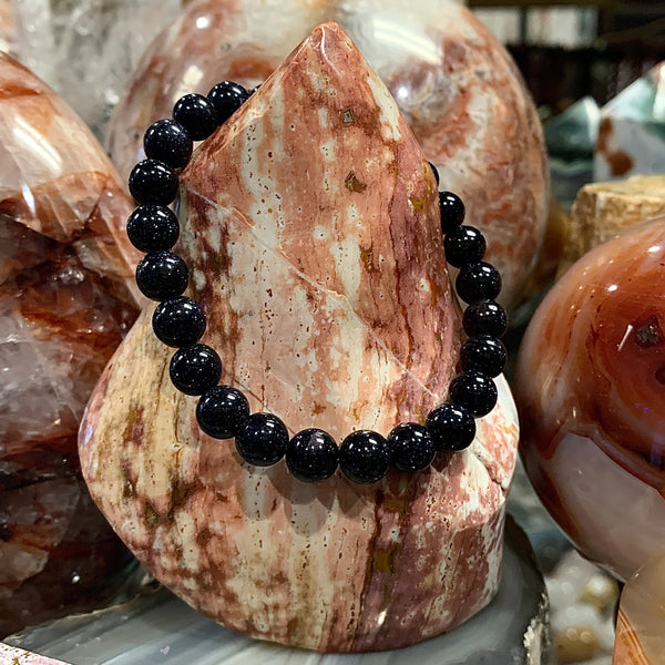 Blue Goldstone 6mm & 8mm Stackable Bracelet