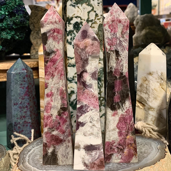 Pink Tourmaline Canton Tower in Snow Quartz Maxtrix