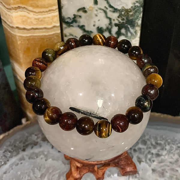 Tiger Eye 8mm Multi Color Stackable Bracelet