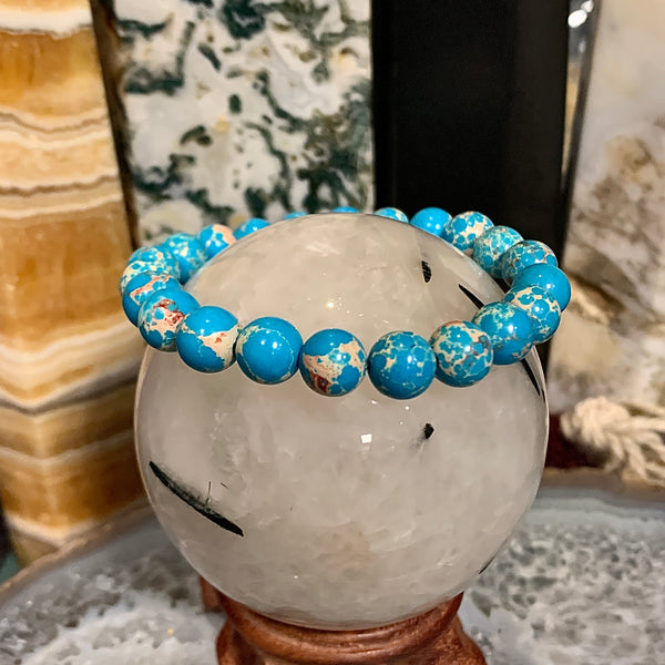 Turquoise Jasper 8mm Round Stackable Bracelet