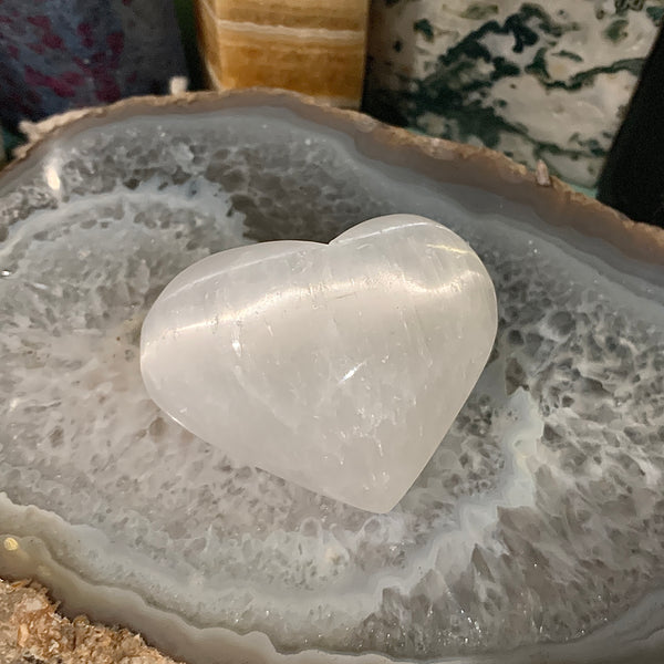 Selenite 1.5” Heart