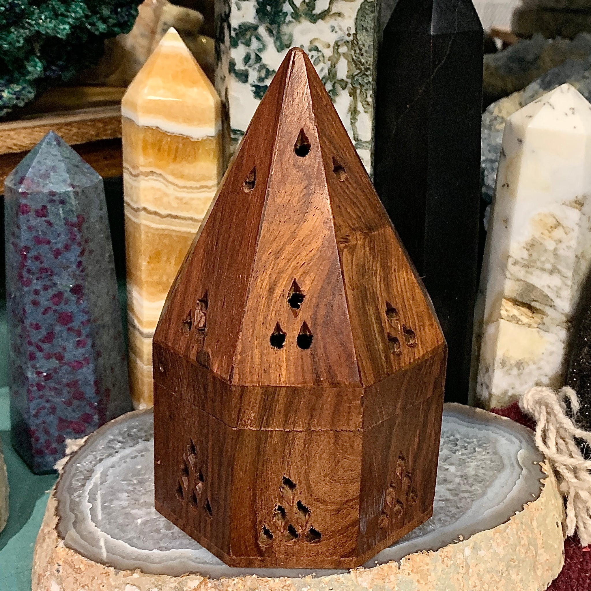 Wooden Cone Incense Burner