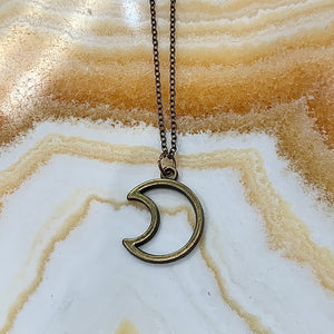 Bronze Open Moon 18 Inch Necklace