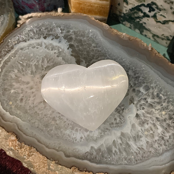 Selenite 1.5” Heart