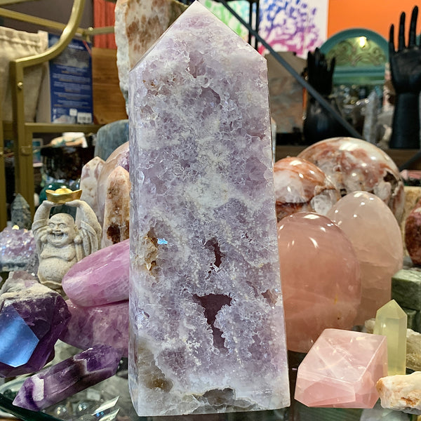 Amethyst Druzy Flower Quartz Generator Tower