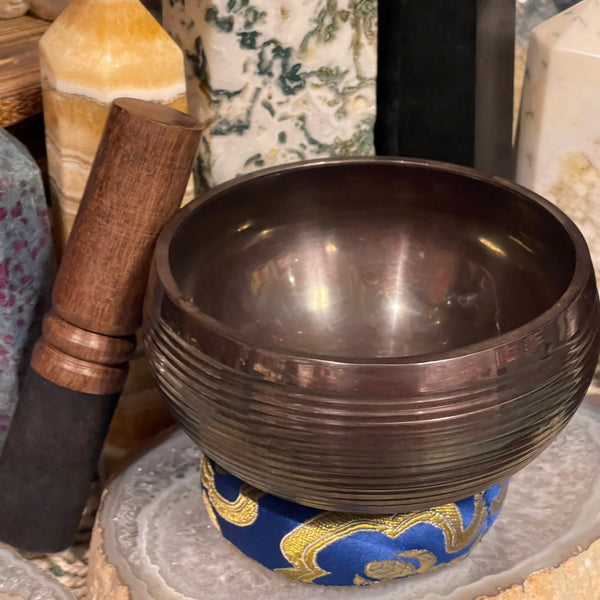 Tibetan Singing Bowl Gunmetal Finish