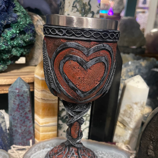 Medieval Double Dragon Heart Goblet