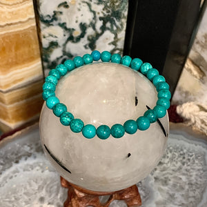 Turquoise 6mm Round Stackable Bracelet