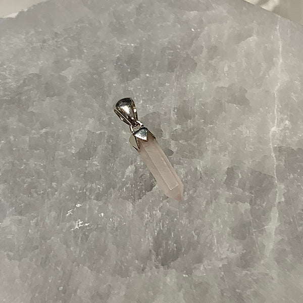 Rose Quartz Petite Sterling Terminated Dagger Wand