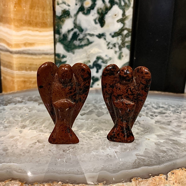 Mahogany Obsidian Angel Carving 1.5