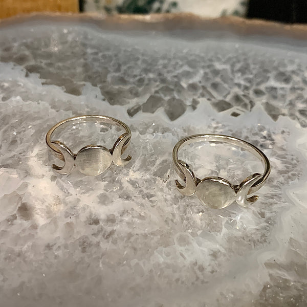 Sterling Silver Triple Moon Ring