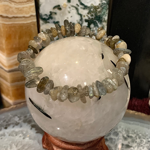 Labradorite Chip Style Stackable Bracelet