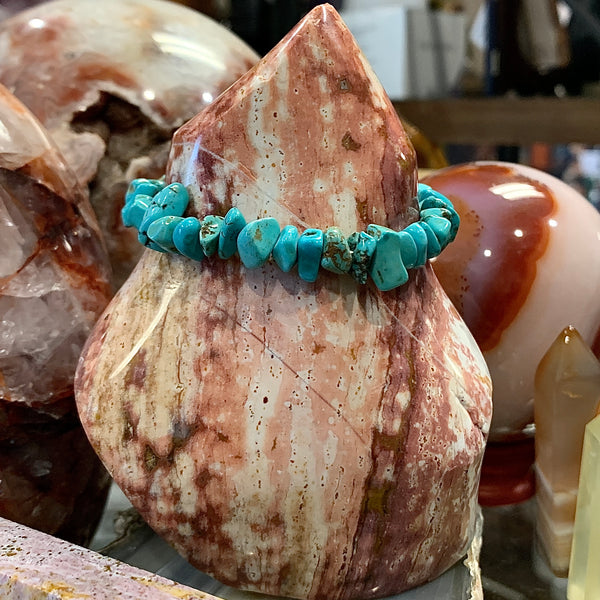 Natural Turquoise Chip Style Stackable Bracelet