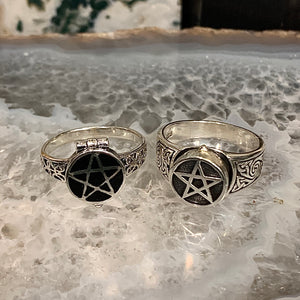 Sterling Silver Pentagram Poison Ring