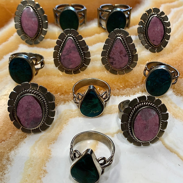 Silver Assorted Gemstone Rings