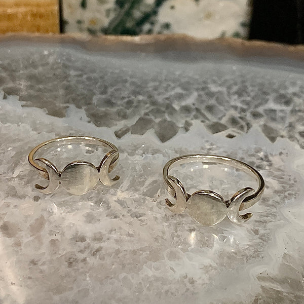 Sterling Silver Triple Moon Ring