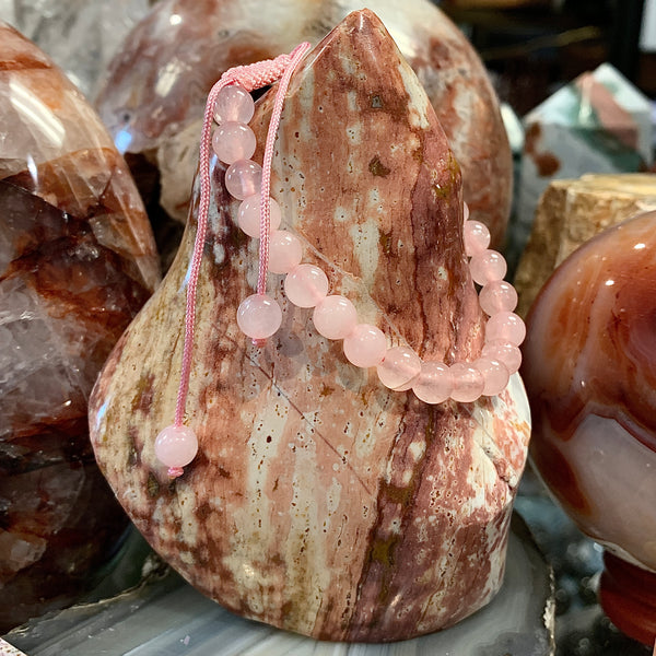 Macrame Closure Rose Quartz Bracelet