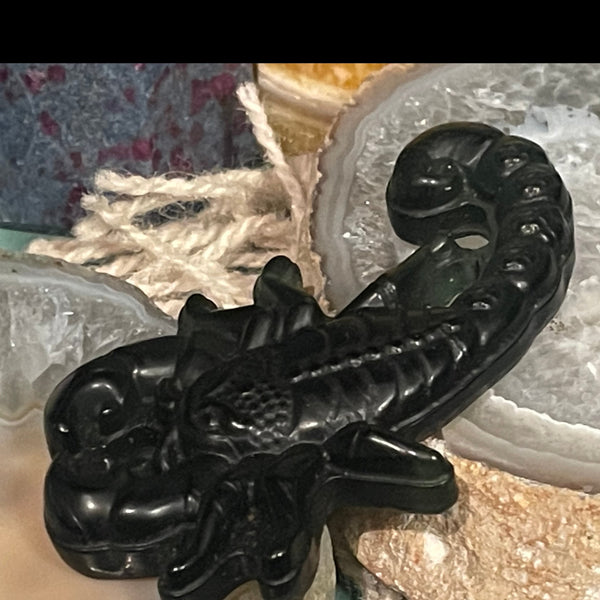 Ice Obsidian Scorpion Carving