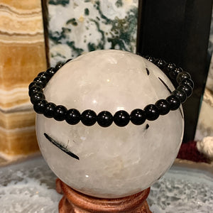 Black Moonstone 6mm Round Stackable Bracelet