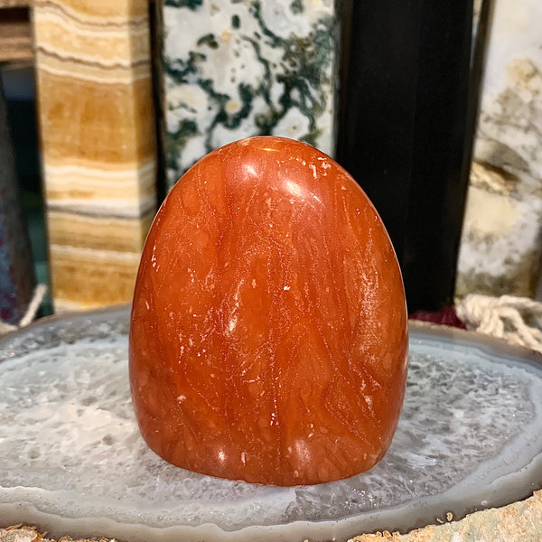 Orange Calcite Cut Base