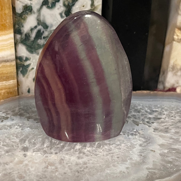 Rainbow Fluorite Polished Cut Base Free Form