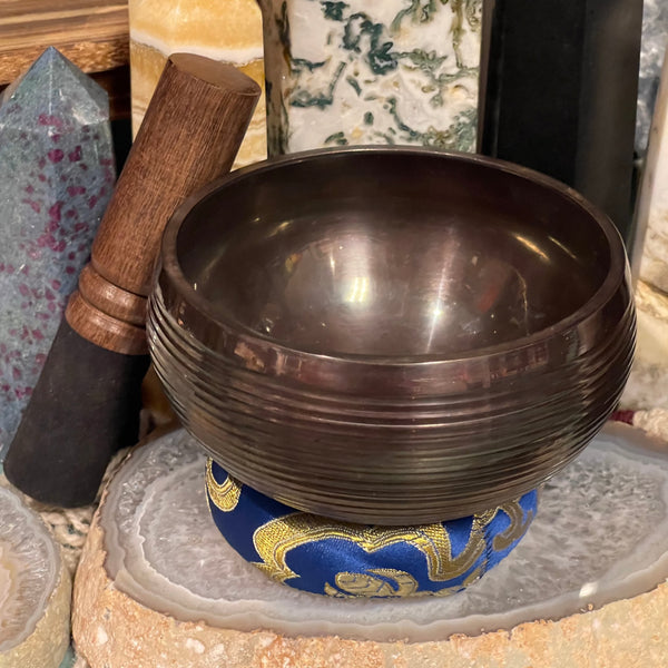 Tibetan Singing Bowl Gunmetal Finish