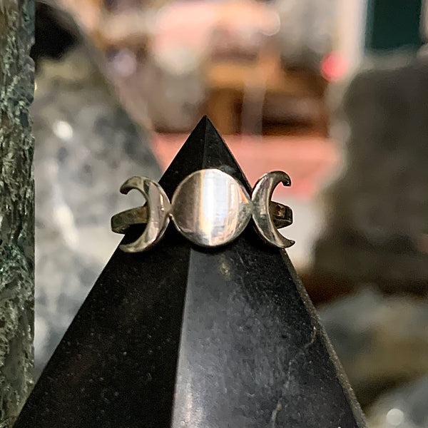 Sterling Silver Triple Moon Ring