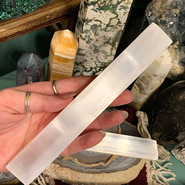 Selenite Rectangle Charger Plate 8 to 9 inches