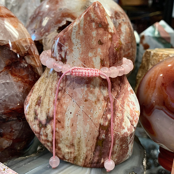 Macrame Closure Rose Quartz Bracelet