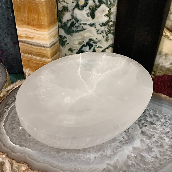 Selenite Oval Bowl 3 Inches