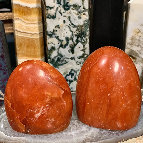 Orange Calcite Cut Base