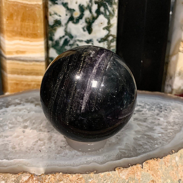 Pyrite in Fluorite Sphere 45mm