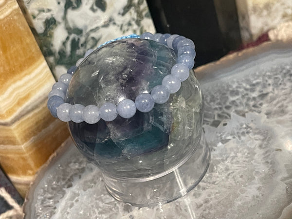 Aquamarine 6mm Macrame Bracelet