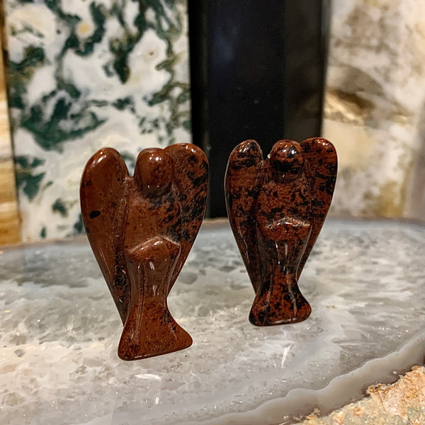 Mahogany Obsidian Angel Carving 1.5