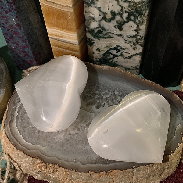 Selenite 2.5 to 3 Inch Heart