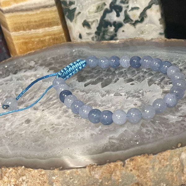 Aquamarine 6mm Macrame Bracelet