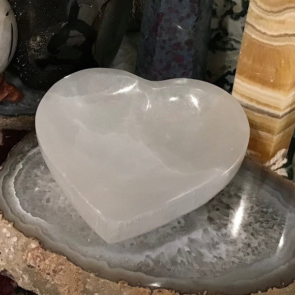 Selenite Heart Bowl - 2.75-3  Inch