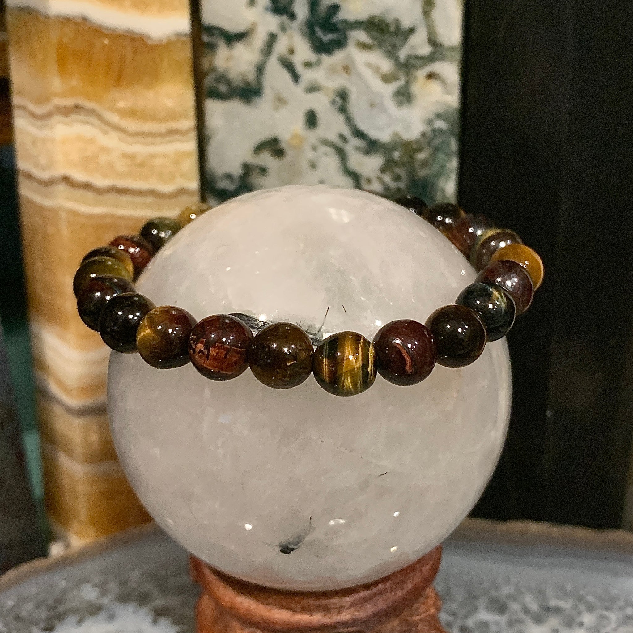 Tiger Eye 8mm Multi Color Stackable Bracelet