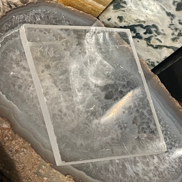 Selenite Clear Freeform Charger Plate