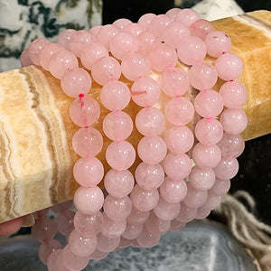 Rose Quartz Stackable Bracelet - 8mm beads