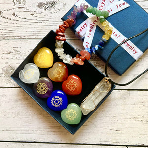 7 Chakra Healing Hearts Crystal Box