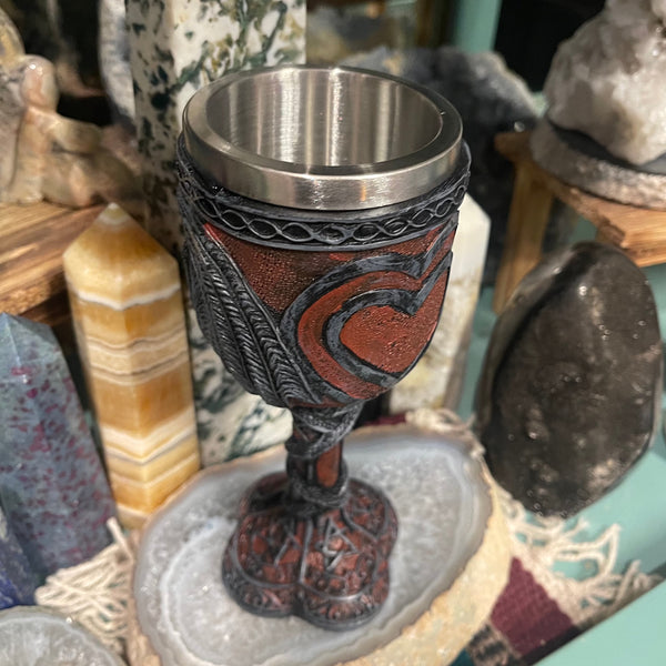 Medieval Double Dragon Heart Goblet