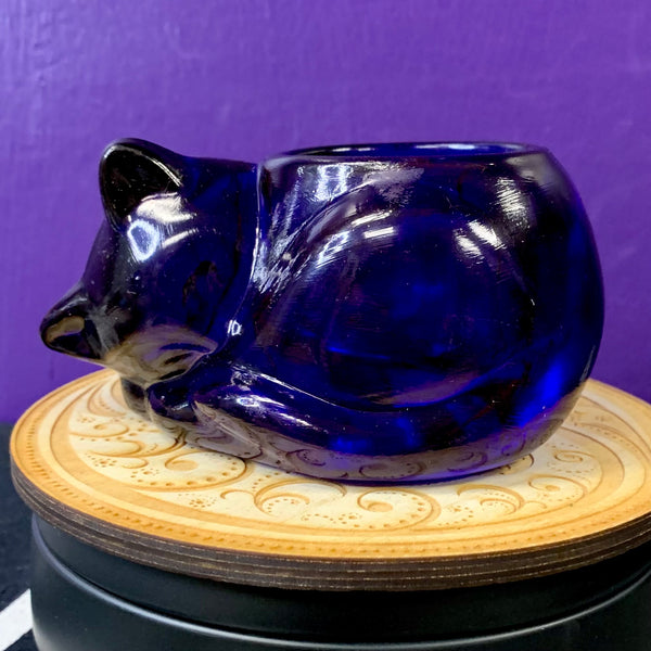 Cat Glass Candle Votive Holder