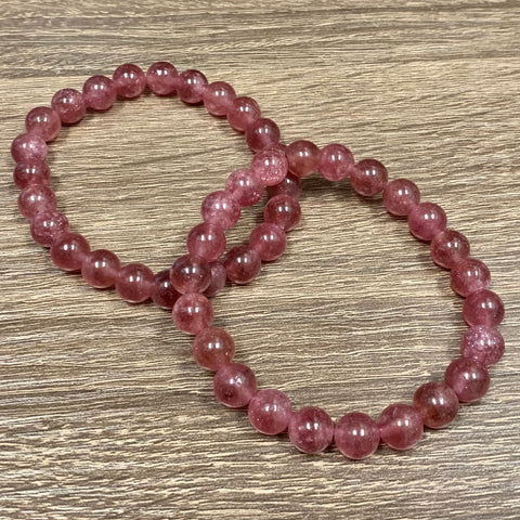 Tanzanian Strawberry Quartz Stackable Bracelet