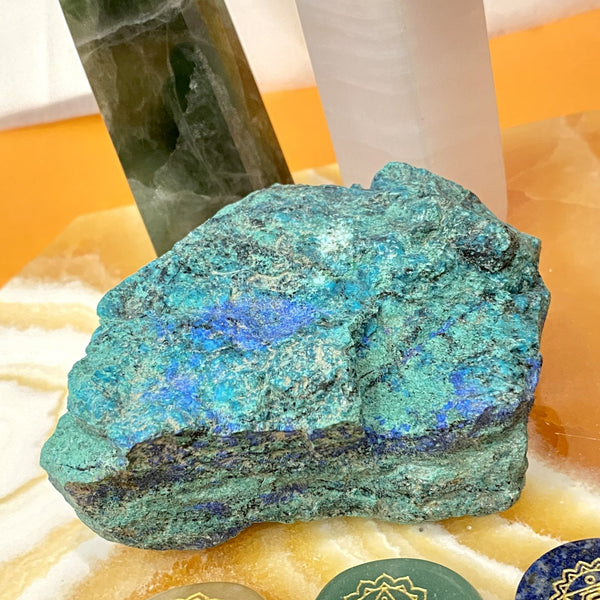 Azurite, Malachite, & Chrysocolla on Matrix