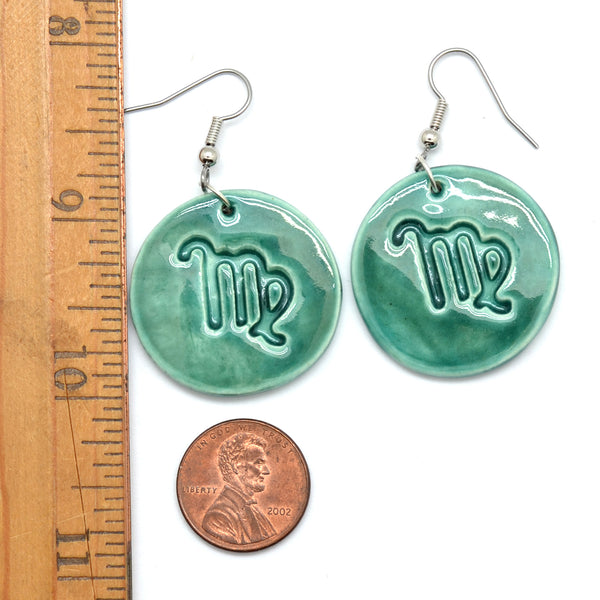 Zodiac Ceramic Glazed Drop Earrings