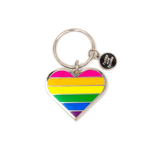 These are Things Gay Flag Heart Pride Enamel Keychain