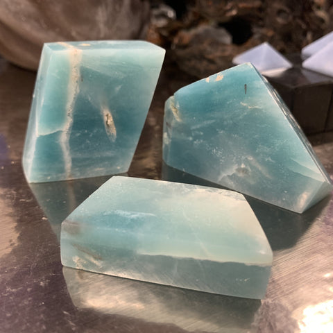 Blue Caribbean Calcite Free Form