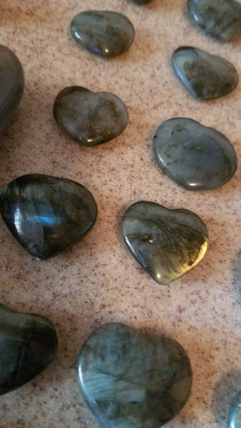 Labradorite Hearts 1 to 3 Inches